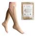 Premium 20-30 mmHg Firm Compression Swelling Pain Zipper Open Toe Sock Beige Small/Medium (1 Pair)