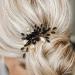 Casdre Rhinestones Wedding Hair Comb Party Prom Black Crystal Hair Piece Bridal Hair Accessories for Women and Girls (B Gold)