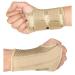 HYCOPROT Wrist Brace Night Wrist Sleep Support Splint Compression Sleeve Adjustable Straps for Wrist Pain Relief Carpal Tunnel Arthritis Tendonitis Fitness (Beige S/M-Right Hand (Pack of 1)) S/M-Right Hand (Pack of 1) Beige