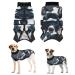 Eyein dogbody after op breathable soft one-piece for dogs with zipper and belt to protect wounds e-neck band Alternative for pets (camouflage XL) XL camouflage