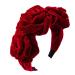 QTMY Velvet Wide Rose Flower Headbands Vintage Hairband Elastic Hair Hoops Fashion Hair Accessories for Women Girls