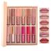 12 Colors Matte Liquid Lipstick Set Intense Pigments Matte Nude Waterproof Long Lasting Non-Stick Cup Does Not Fade Lip Gloss Red - Gifts for Women