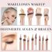 12-Part Rose Gold Makeup Brush Set | Foundation Powder & Eye Brushes with Chic Marble Storage Bag | Lily England Professional - Buy Online on GoSupps.com