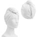Homelevel 2x Terry Hair Turban with Button - 100% Cotton Quick-Drying Head Towels - 2-Pack - Soft White Hair Towel Set - Buy Online on GoSupps.com