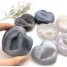 Room Decoration Gemstones for Decoration Natural Geode Agate Heart-Shaped Cluster Handmade Raw Quartz Carved Polished Decoraction Decor Stones Aura Crystal (Size : 55-65mm) - Buy Online on GoSupps.com
