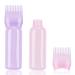 2pcs Hair Oil Applicator Bottle 60ml Hair Dye Brush Bottle Root Comb Applicator Bottle Pink+Purple Suitable for Salon Dry Cleaning Dyeing and Perming Plastic