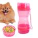 Ditanpu pet water bottle 2-in-1 dog water bottle-Double Seal Dog water cup for hiking traveling walking camping outdoor pink