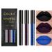 3Pcs Matte Lip Gloss Set 24 Hour Matte Liquid Lipstick Set Lip Stain Black lipstick Long-Lasting Waterproof Lipgloss Gothic Makeup Gift Lipsticks Set Dark Black Blue Purple (07) #07