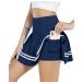 Pleated Tennis Skirt Womens Athletic Golf Skort Activewear Built-in Shorts Sport Outfits Workout Running Mini Skirts Medium Navy Blue