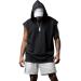 Lomon Men's Tank Top Sleeveless Hoodie Muscle Shirt Workout Sport Fitness Undershirts Hoodie L Black