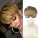 Short Hair Pixie Cut Wig | Natural Black Synthetic Wigs for Women | Cute Short Pixie with Bangs | Straight Slight Layered Wavy | R2/30# Ombre - Buy Online on GoSupps.com