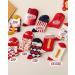 Chinese New Year Red Cotton Women's Socks - Comfortable Natal Year Design - Size 36-40 - Style 2 - Buy Online on GoSupps.com
