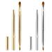 2 pieces insertable lip brush lip gloss applicator double-ended lips make-up brushes with cap concealer brush portable lip brush liner contour brush gold silver