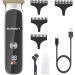 Cordless Hair Clippers for Men: Professional Zero Gapped LED Display Stainless Steel Electric Trimmer with USB 4 Combs