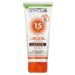 Dermolab - Sun cream for face and body medium protection SPF 15 with tanning accelerator contrasts skin aging and UVA rays water resistant tested