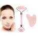 Jade Roller & Gua Sha Set Face Roller Massage Tool for Face Eyes Neck Skin Care Routine Facial Beauty Skincare Massager Tool Gifts for Women Relieve Fine Lines and Wrinkles (Pink) Pink Rollers Set