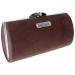 Paule & Knopf Extra large glasses case/bag with snap closure made of soft natural leather Brown