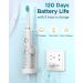 Sonic Electric Toothbrush for Adults and Kids - 8 Replacement Heads, 5 Brushing Modes, 120 Days Use, Fast Charge - White - Buy Online on GoSupps.com