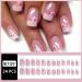 24Pcs Pink Flower French Tip Press-On Nails | Short Square Artificial Fake Nails for Women & Girls | Full Cover Stick-On Nail Art Supplies - Buy Online on GoSupps.com
