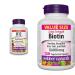 Webber Naturals Vitamin B12 10 000 mcg Ultra Strength & Biotin 10 000 mcg Extra Strength 120 Capsules Supports Healthy Hair Skin & Nails Energy Metabolism Vegan Cherry + Biotin 10 000 mcg 40 count (Pack of 1)