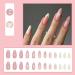 Justotry 24 Pcs Stiletto Heart Peach Pink Short False Nails with Nail Glue - Almond Medium Press On Nails for Women's Nail Art - Buy Online on GoSupps.com