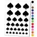 Card Suit Spades Temporary Tattoo Water Resistant Fake Body Art Set Collection - Black (One Sheet)