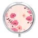 Pill Box Pill Case 3 Compartment Travel Pill Box Flower Pattern Printing Small Pill Box Portable Medicine Pill Case Pill Organizer for Purse & Pocket for Travel Handbag (Round)