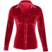 Women's Velvet Button Down Shirt | Long Sleeve Solid Color Blouse | Casual Lapel Tunic Top | Red Medium - Buy Online on GoSupps.com