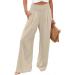 JEGULV Linen Pants for Women - Casual Summer High Waist Wide Leg Palazzo Lounge Pants - Khaki, Large - Buy Online on GoSupps.com