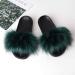 Fluffy Slippers Fashion Fur Flip Flops Women Slippers Comfortable Ultra-Soft Fluffy Slides Soft Sandals with Fur Home Shoes Ladies Cute Winter Warm Slipper for Indoor Outdoor (A 25CM)
