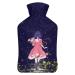 Dreamy Girl Hot Water Bottle With Cover Plush Bed Bottle Hand Warmer For Adults And Children 26.5X15.3cm