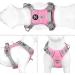 Phoepet No Pull Dog Harness | Reflective Dog Vest with Soft Training Handle for Small Medium & Large Dogs - Baby Rosa Base & Gray Beams - Buy Online on GoSupps.com