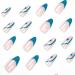 Justotry 24 Pcs Stiletto Press-On Nails - Glitter Blue French Almond Acrylic Fake Nails for Women - Buy Online on GoSupps.com