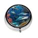 Submarine Shark Coralround Pill Box 3 Compartments Round Pill Box Organizer for Purse Or Pocket Portable Travel Pill Box