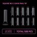 500PCS XXL Clear Half Cover Acrylic Nail Tips - Tapered Square Straight Flat Design for Salon or DIY Nail Art - Buy Online on GoSupps.com