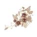 FOYTOKI Flower Leaf Comb Flower Bridal Hair Comb Rhinestone Bridal Hair Comb Bridal Hair Accessories Wedding Hair Comb Crystal Bridal Hair Comb Bride Headgear The Flowers Alloy Rhinestone