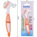 MIBICIRI 3 Pcs Denture Cleaning Brush Set - Portable ABS Denture Cleanser Tool with Multi-Layered Bristles and Rubber Handle (Yellow) - Buy Online on GoSupps.com