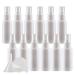 TIANZD 12 Pieces Empty 50 ml White PET Plastic Fine Mist Pump Spray Bottles with White Top Portable Sprayer for Perfume Water Cosmetic Travel Containers Refillable 2x Funnel
