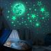 Glow in The Dark Stars 433Pcs Glow Stars Decals Glow Stars Wall Stickers Ceiling Stars Glow in The Dark for Wall Decoration Nursery Bedroom Living Room D cor(Green) 433pcs-green