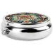 Colorful Floral Patterns Portable Metal Pill Box | Round Mini 3-Compartment | Ideal for Travel & Small Pills - Buy Online on GoSupps.com