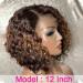 Hair.ly Curly Bob 13x6 T Part Lace Frontal Wig Human Hair - Brown Remy Hair 8 Inch - Buy Online on GoSupps.com