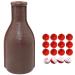 ITROLLE 1Set Plastic Kelly Pool Shaker Bottle with 16 Numbered Marbles Tally Peas/Balls, Brown Ball