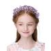 IYOU Princess Pearl Headband Purple Flower Communion Headpiece Birthday Bridal Wedding Hair Accessories for Girls
