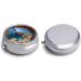 Round Pill Box with Mallorca Spain Print - 3 Compartment Metal Pill Organizer | Decorative & Portable Pocket Pill Case - Buy Online on GoSupps.com