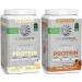 Chocolate Peanut Butter & Vanilla Active Organic Protein Powder Set | Bundle & Save | Vegan Protein Powder | Non-GMO Soy Dairy & Gluten Free (20 Servings Vanilla 20 Servings Chocolate Peanut Butter)