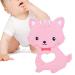 Shop Durable Baby Teether - Silicone Cat Shaped Teething Ring for Toddlers | Pink - Safe & Easy to Clean - Buy Online on GoSupps.com