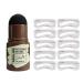 Eye brow stamp kit di stencil per timbri per sopracciglia matita per eyebrow powder kit via modelare pennello impermeabile a lunga durata definitor di trucco per 10 stencil (black) ...