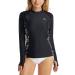 BALEAF Women's Rash Guard Swimsuit Top Long Sleeve UPF 50+ UV Swim Diving Shirts Printed XX-Large Black