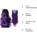 Silk-co Long Curly Wavy Hairpiece Extensions - 8 Pcs Full Head 18 Clips, Synthetic Heat Resistant, 24 inch Dark Purple - Buy Online on GoSupps.com