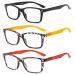 Suertree spring hinge (3 pack) Reading glasses visual aid optics glasses reading help for women men 2.0x BM152 2.0x diopttria black+yellow+red